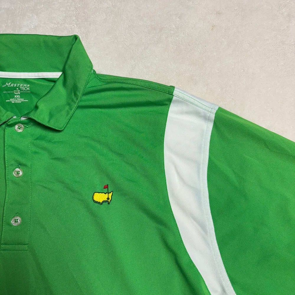Masters Tech Mens Polo Shirt Size XXL Green Golf Short Sleeve Performance - Picture 3 of 10